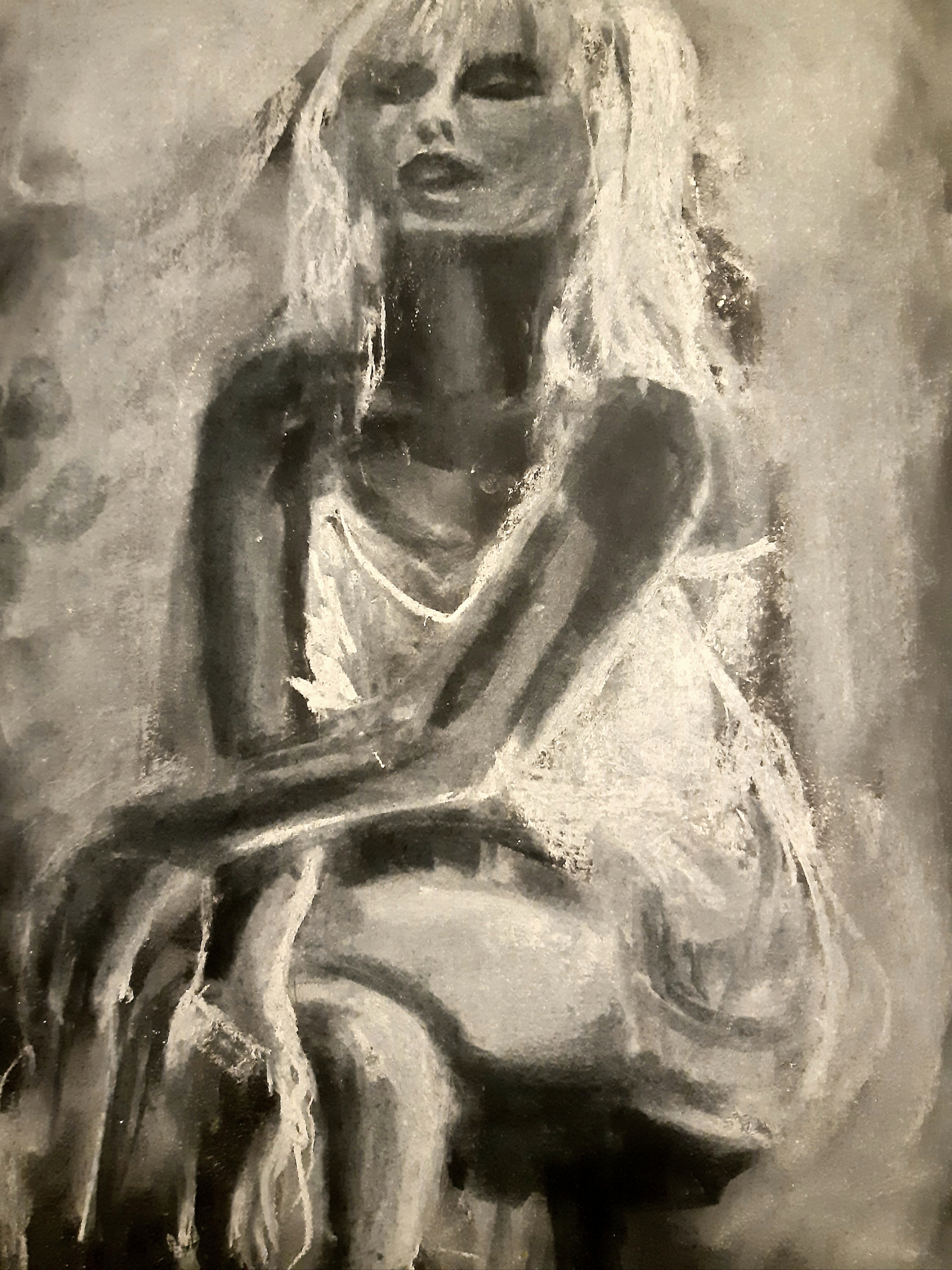 model in white charcoal